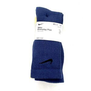 Men's Nike Everyday Plus Cushioned 3-Pack Crew Socks (8-12) Blue Cream Brown